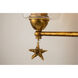 Star 3 Light 22 inch Gold leaf Bath Light Wall Light in Gold Leaf with Antique